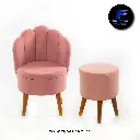 Puff Abanico Lila Rosa bebe