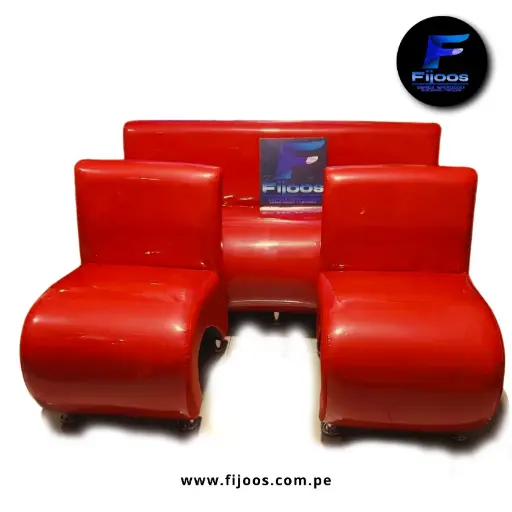 Sillón de Espera Curviso Rojo