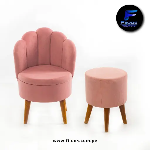 Puff Abanico Lila Rosa bebe